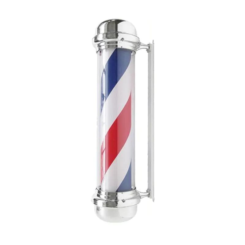 Poste de Barbeiro rotativo e luminoso BB-02 Prata