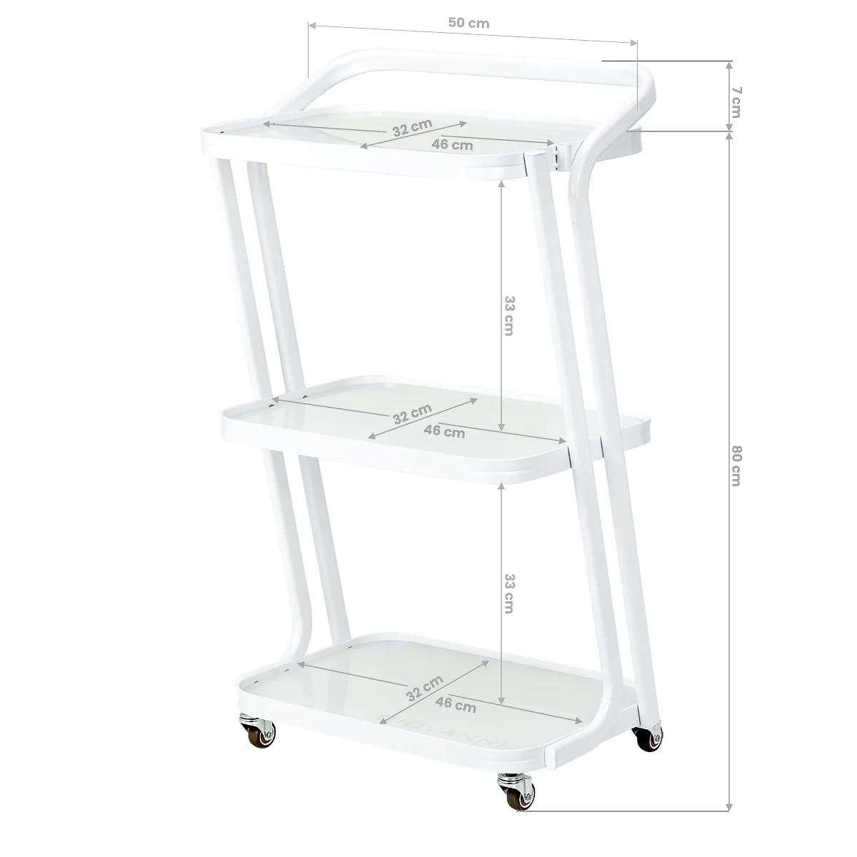 Carrinho cosmético Giovanni H6701 – Branco - Image 9