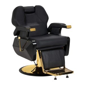 Cadeira de barbeiro Hair System New York – Preta/Gold