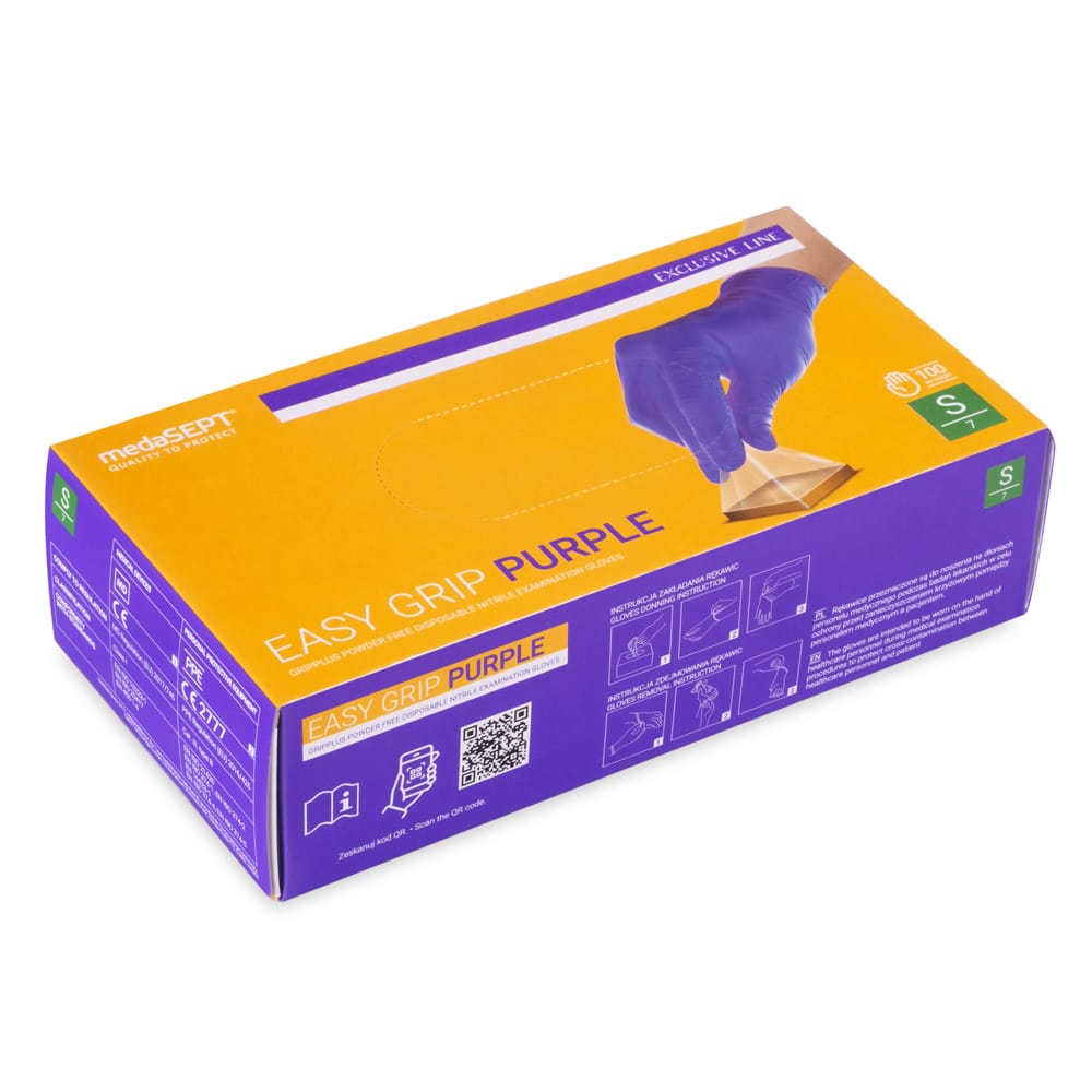 MedaSEPT -Caixa de 100 Luvas de Nitrilo Purple S