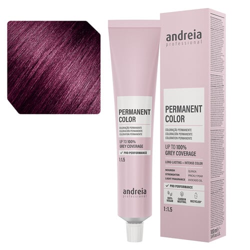 Andreia – Coloração Permanente 4.66 Castanho Médio Violeta Intenso, 100ml