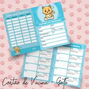 Cartão de Vacina para Gato – Em PDF para imprimir