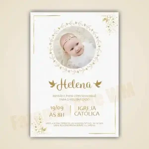 Convite Batizado com Foto – Arquivo Digital Personalizado