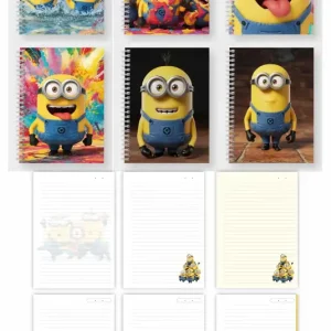 Caderno Minions – Arquivo Digital com 6 modelos de capa para imprimir