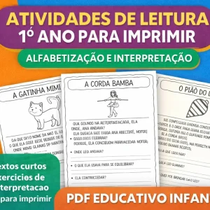 Atividades de Leitura 1º Ano para Imprimir | Alfabetização com Interpretação | PDF Educativo Infantil
