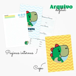 Caderneta Escolar Dinossauro – Arquivo Digital