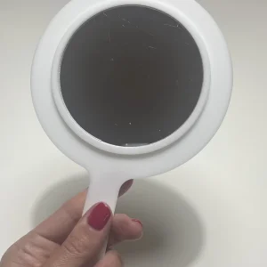 Espelho de mão de acrílico branco