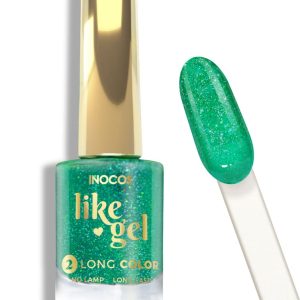 Verniz Like Gel Inocos “Coleção Festival de Verão” 151, Verde Glitter Funk 11ml