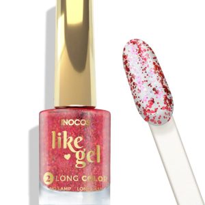 Verniz Like Gel Inocos “Coleção A minha coisa Favorita” Glitters Mix Vermelho – 157