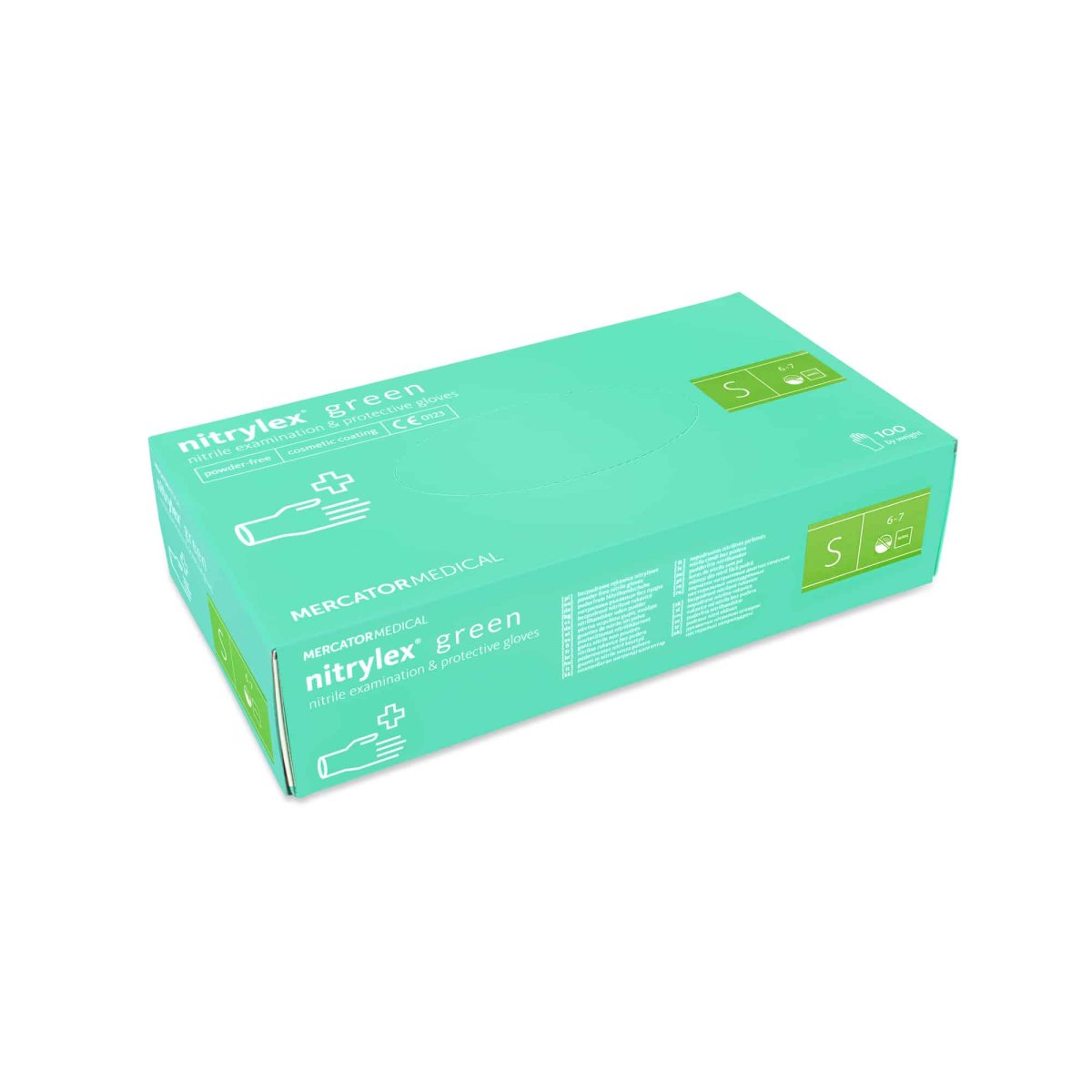 medaSEPT -Caixa de 100 Luvas de Nitrilo Verdes sem pó, tamanho L