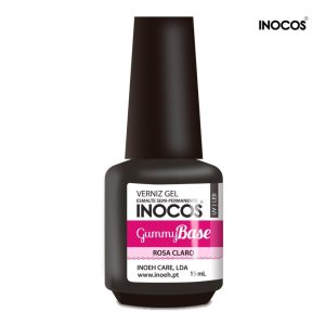 VERNIZ GEL INOCOS GUMMY BASE,  ROSA CLARO 15 ML