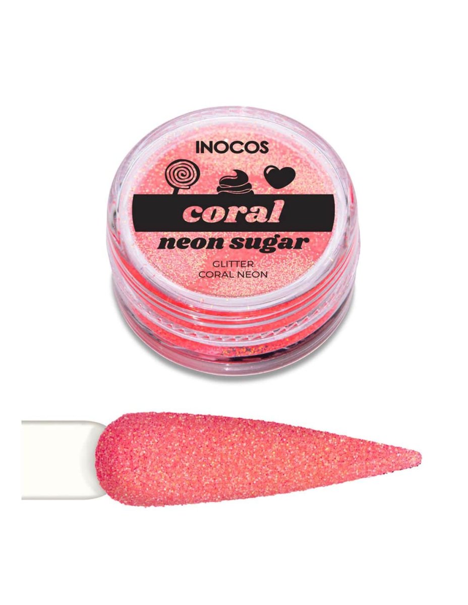 INOCOS -Pó Glitter Coral Neon 3g Inocos Maria Doce Verão